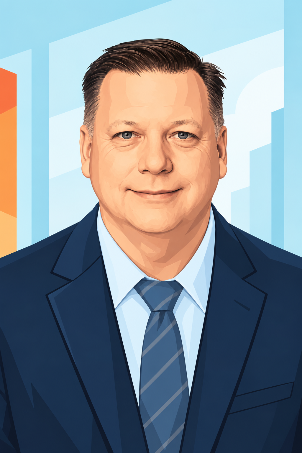 Illustrated portrait of John Qualls